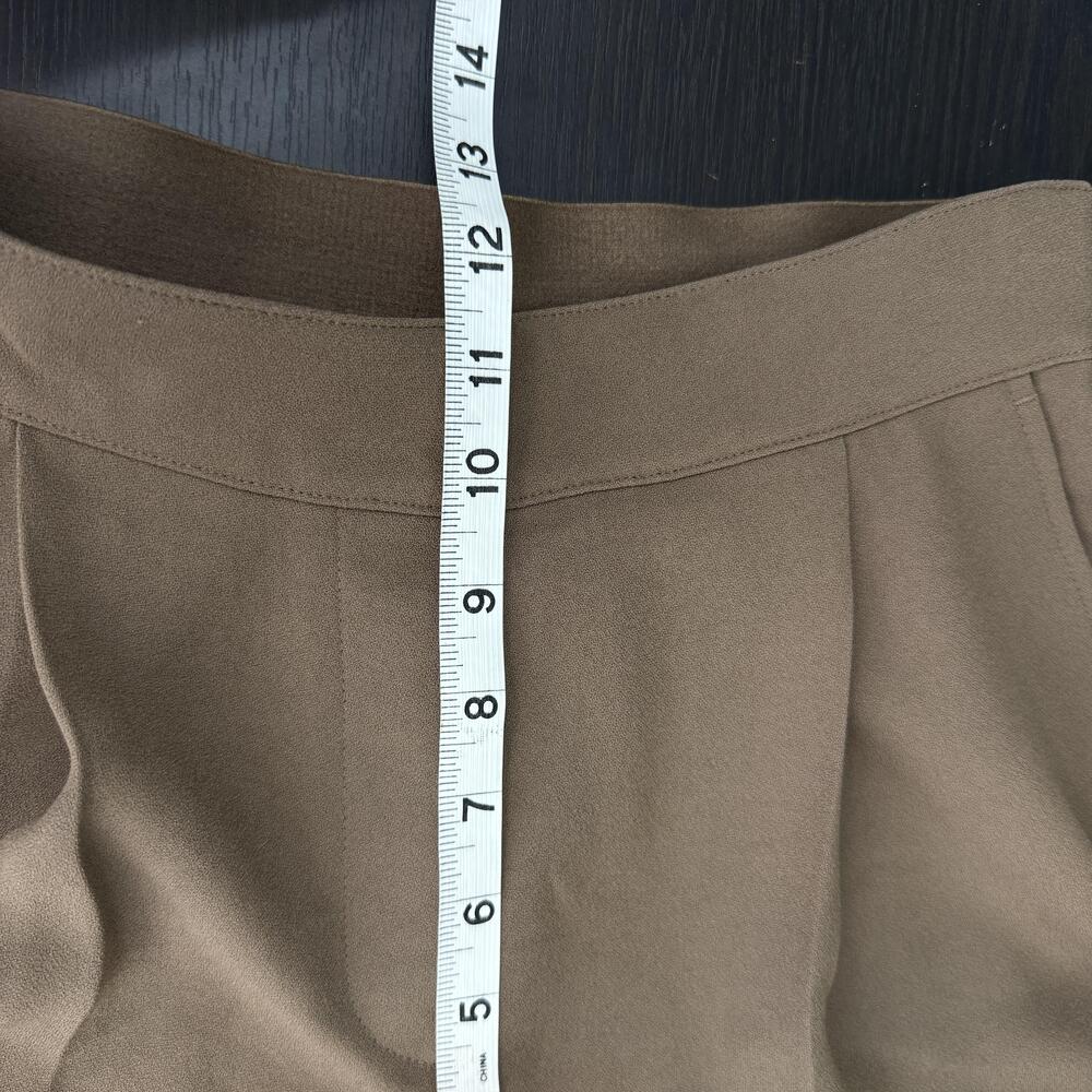 Spanx Trouser Pants Women Small Crepe Pleated Wide Leg Work Office Brown - Picture 9 of 11